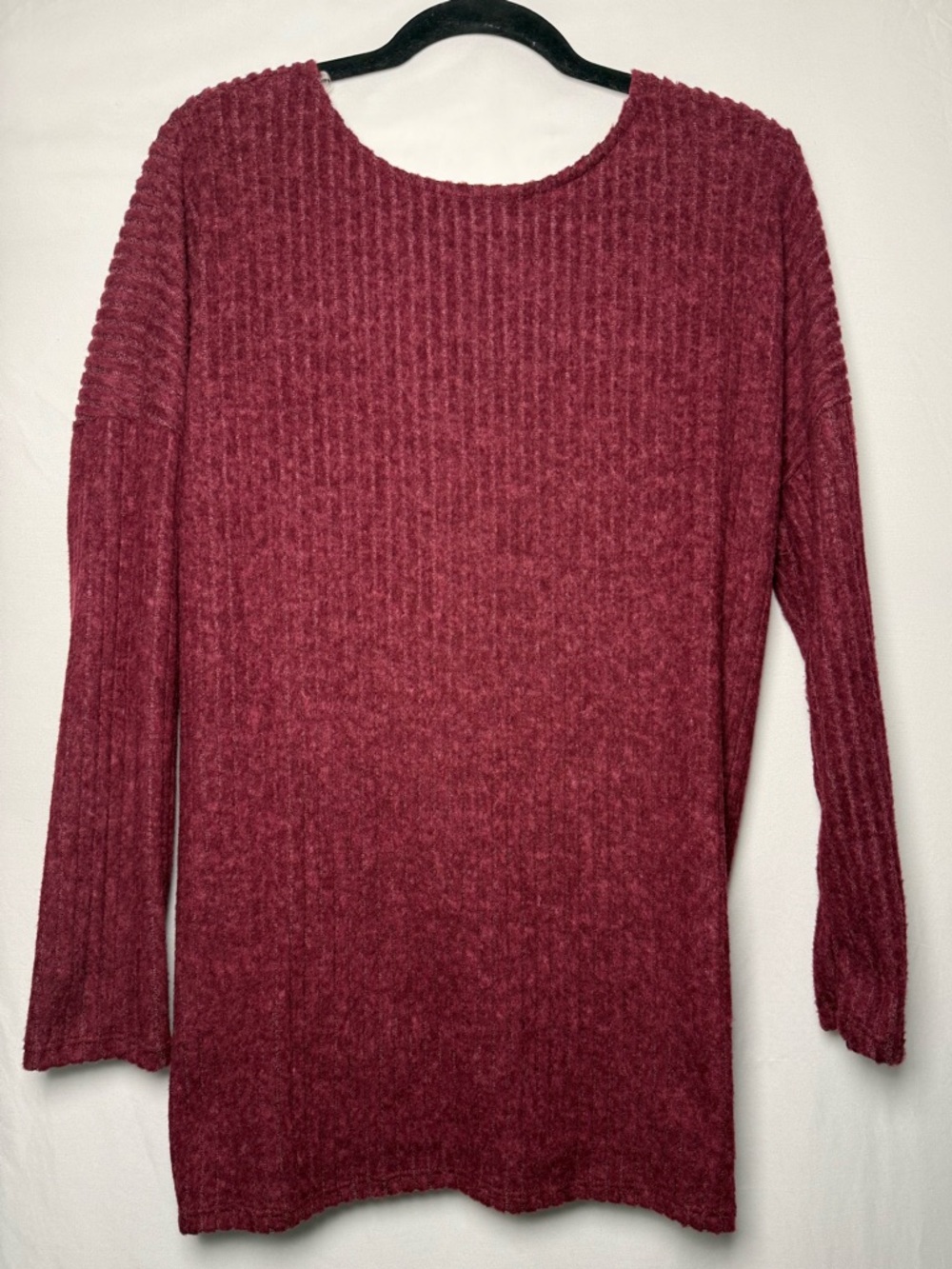 Fantastic Fawn Ribbed Crewneck Sweater in Burgundy